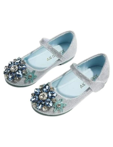 Girls Dress Shoes Mary Jane Princess Elsa Flats - S0035