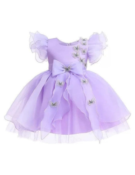 Butterfly Organza Tulle Dress with Ruffles for Girls - G0022