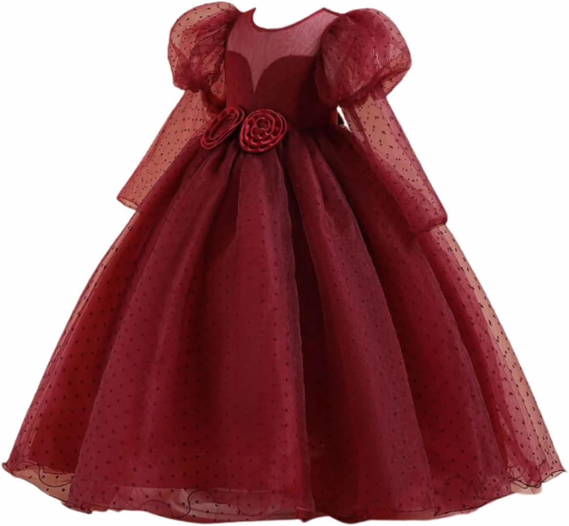 Princess Dress Long Sleeve Puffed Shoulders for Girls - G0098