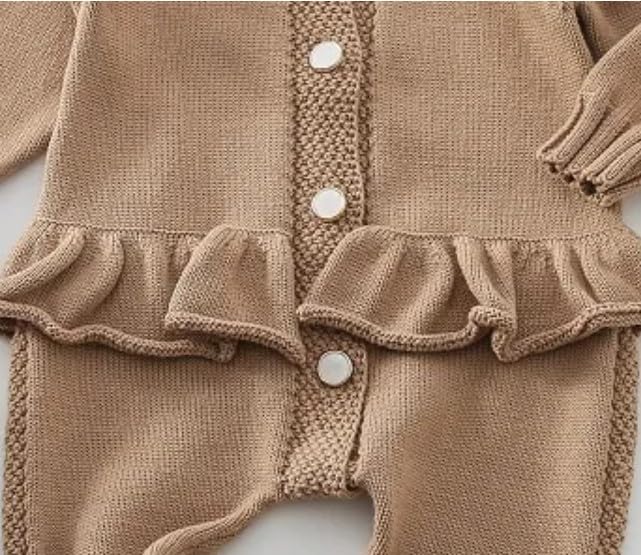 Unisex newborn long sleeve wool romper winter clothes - G0135