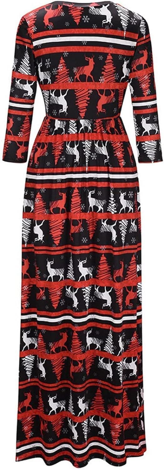 Women's Christmas Long Lenght Dress Long Sleeves Winter Outfit