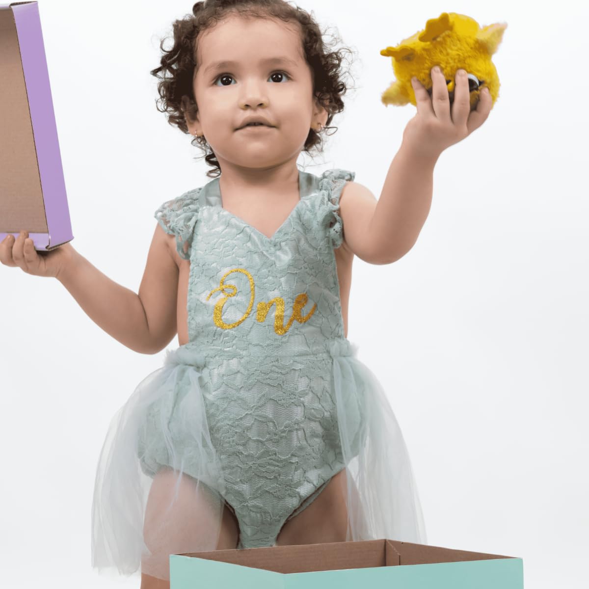 Lace bodysuit with tulle tutu for baby girl - G0078