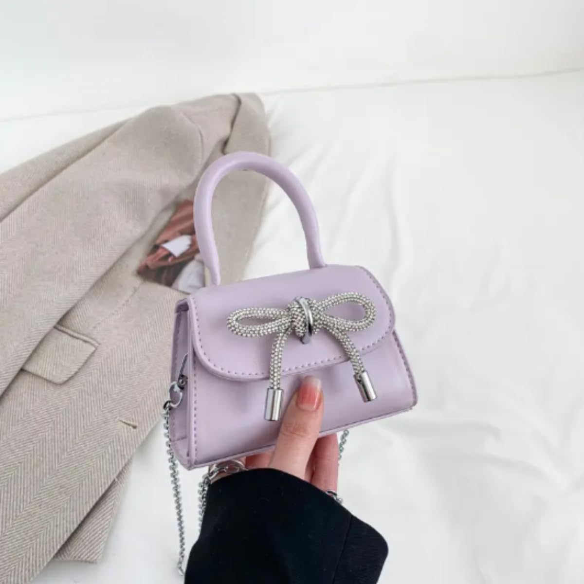 Fashion Mini Handbags PU Crossbody Coin Purse with chain jelly