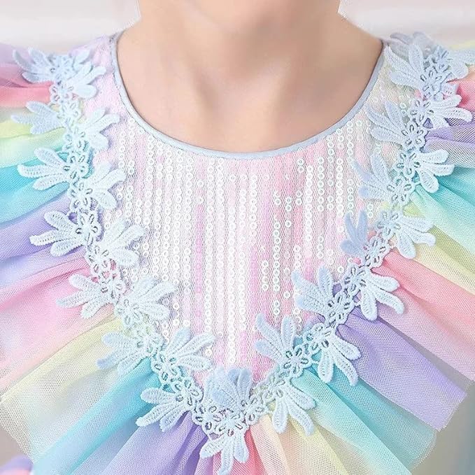 Little Girls Birthday Party Mermaid Dress Layered Skirt Tulle Dress - G0084