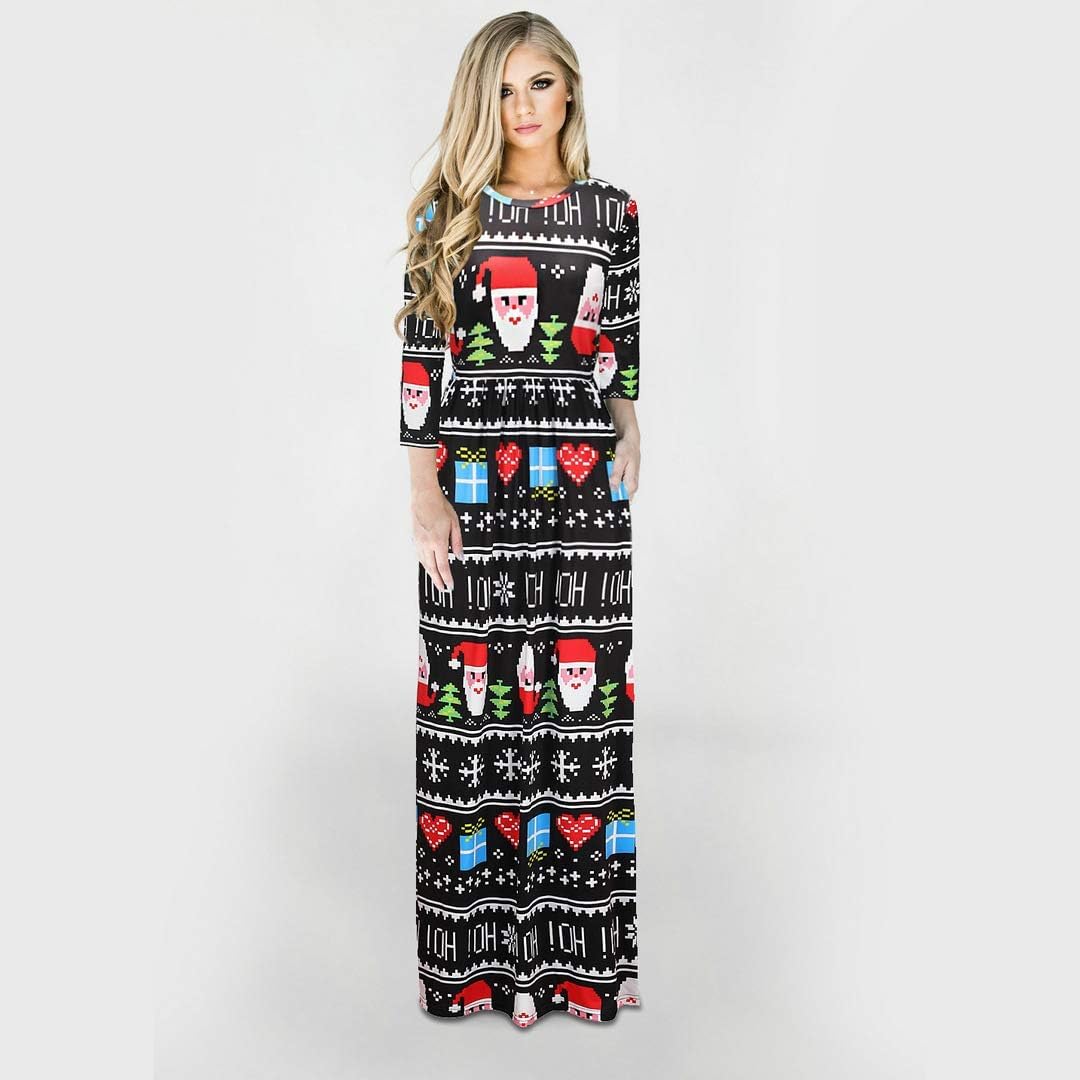 Women's Christmas Long Lenght Dress Long Sleeves Winter Outfit