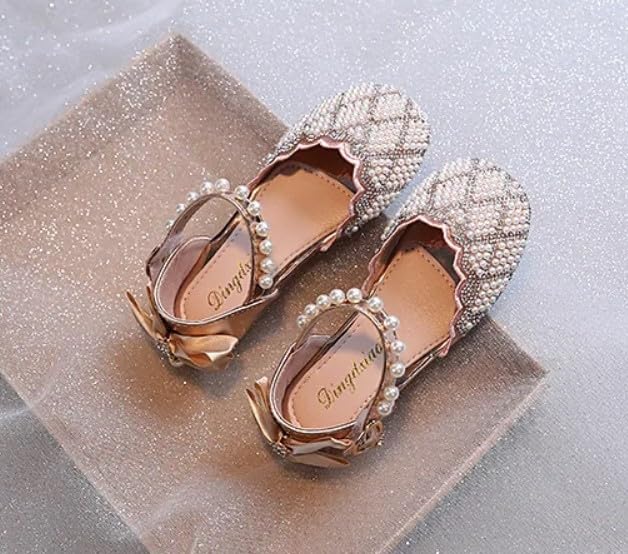 Girl's Princess Dress Shoes Rhinestone Pearls Spring Summer - S0026