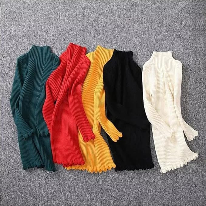 Girls' Knitted Sweater Dress with Long Sleeves - G0067