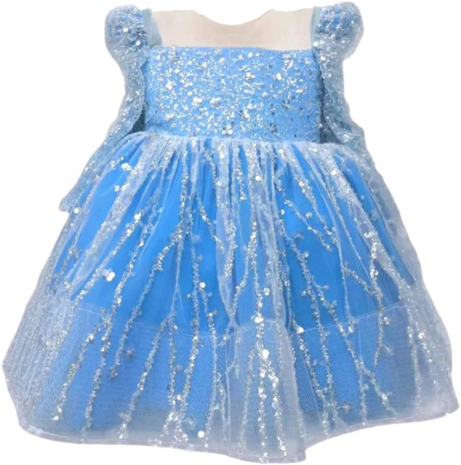 Girl's dress with sequins and puffed skirt