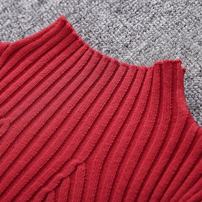 Girls' Knitted Sweater Dress with Long Sleeves - G0067