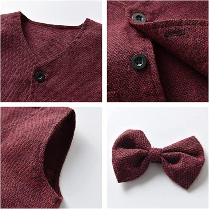 Baby and Toddler Boy Jumpsuit + Beret Hat + Suspenders & Bow Tie - B0001