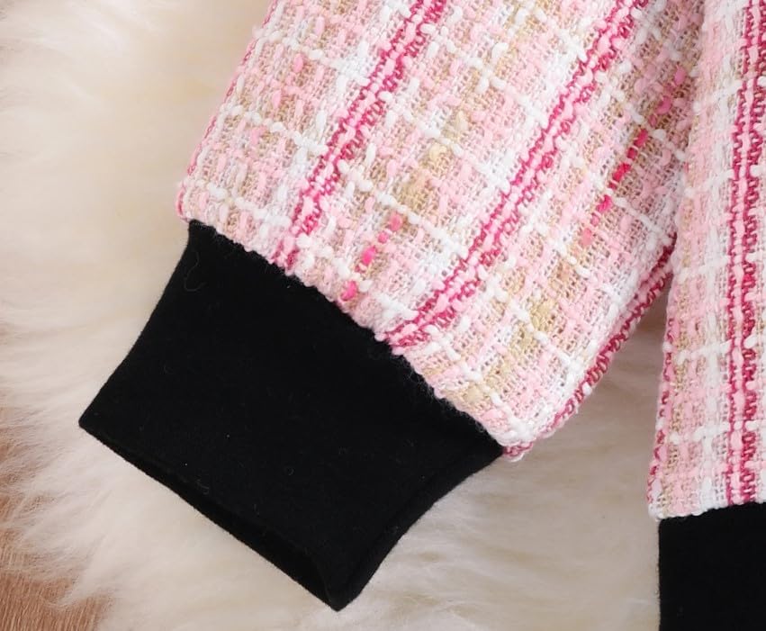 Girls' 2-piece set Long sleeve jacket and plaid mini skirt