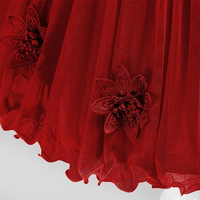 Tulle Dress Lace Embroidered Flowers for Girls - G0128