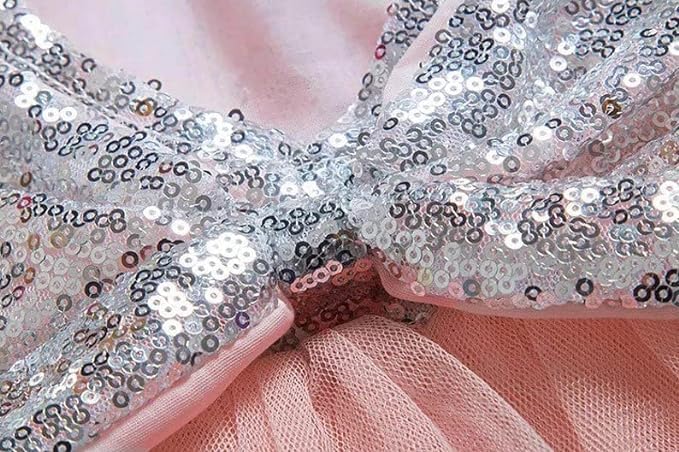 Girl's Sequined Dress with 3-Layered Tulle Skirt - G0052