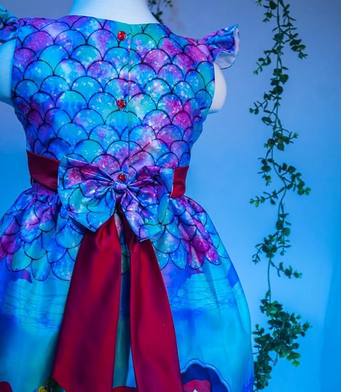 Girl's Mermaid Themed Dress Knee-Lenght Halloween, Birthday - G0044