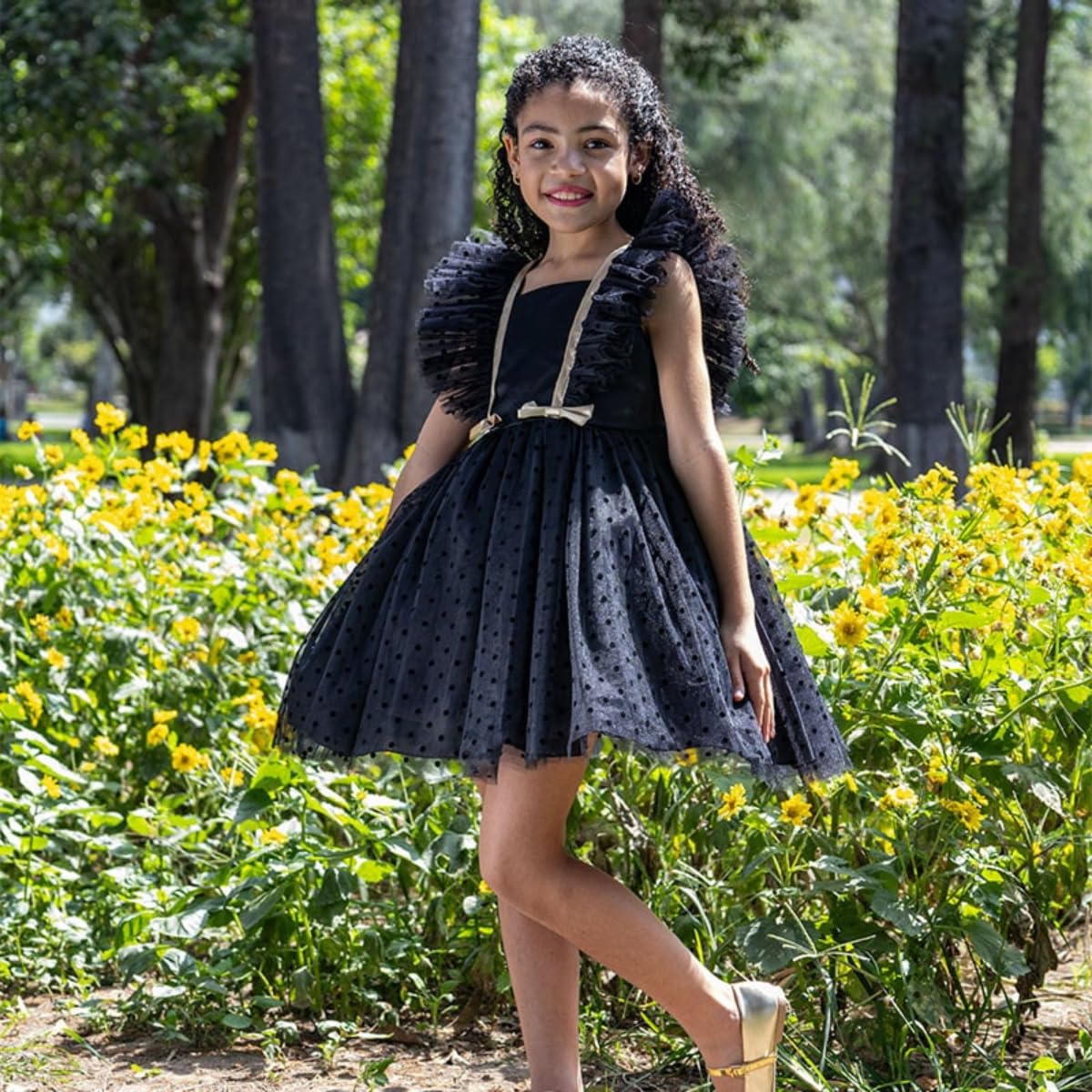 Tulle Party Bithday Dress Printed with Polka Dots - G0129
