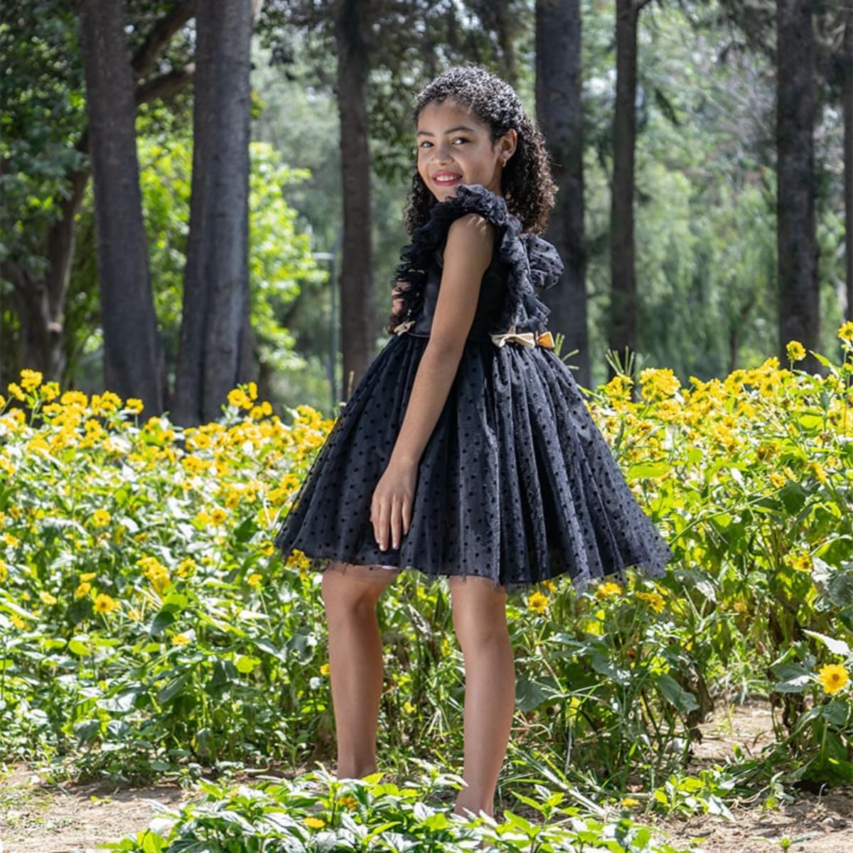 Tulle Party Bithday Dress Printed with Polka Dots - G0129