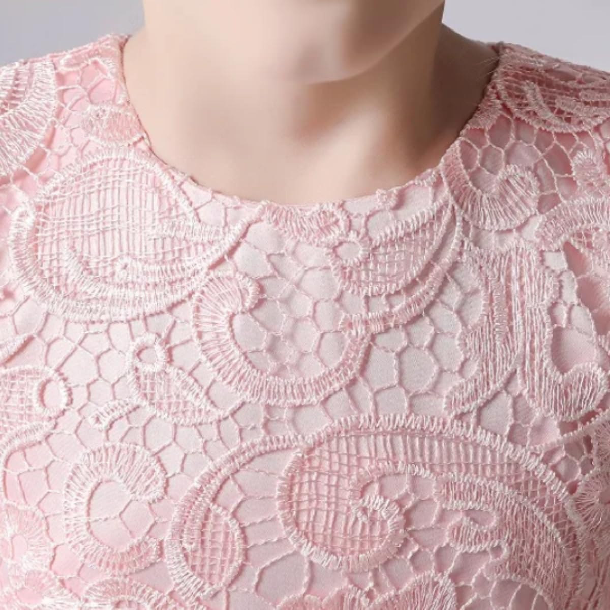 Princess Girl's Dress with Lace and Floral Embroidery - G0099