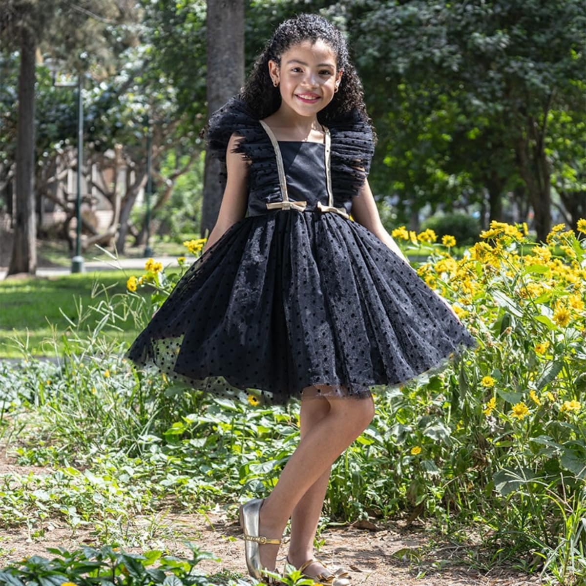 Tulle Party Bithday Dress Printed with Polka Dots - G0129