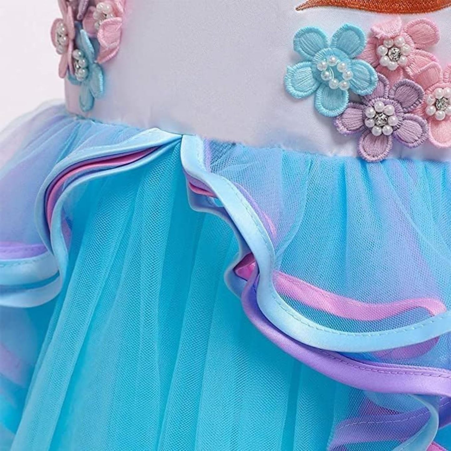 Princess and Costume Dress for Girls with Unicorn Headband - G0096