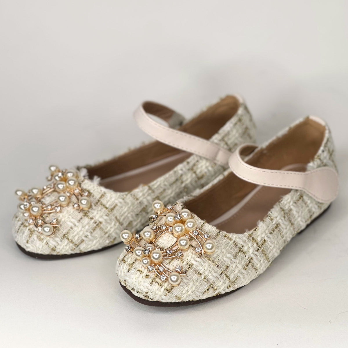 Princess Shoes with Pearls for Girls Mary Jane Style - S0060