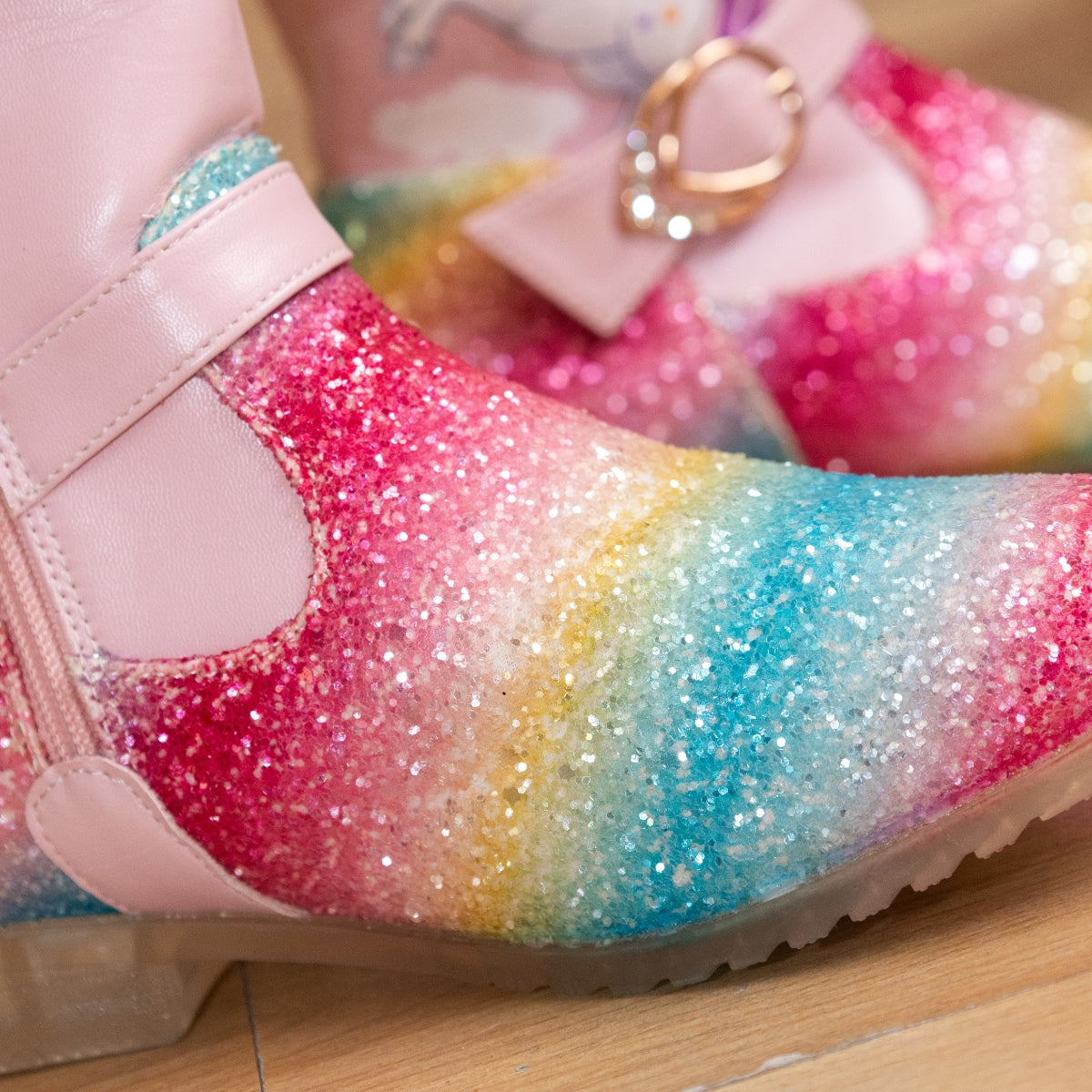 Winter unicorn ankle high boots for girls