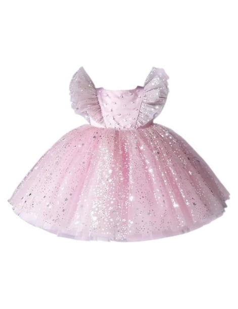 Princess Dress Girls Sequin Tutu Lace Mesh Wedding Birthday Party - G0097
