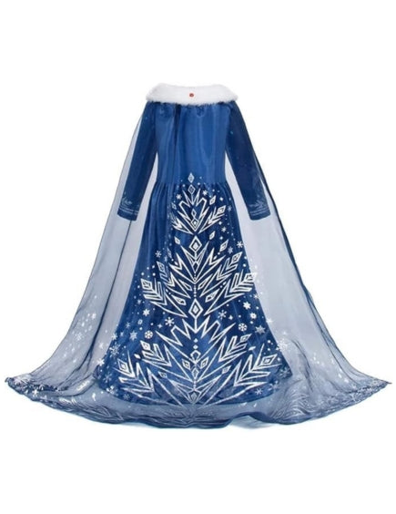 Princess Elsa Frozen Costume with Accessories for Girls - C0002