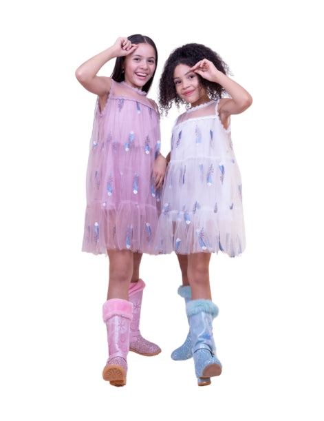 Back to School mesh Dress for Girls Korean Style - G0010
