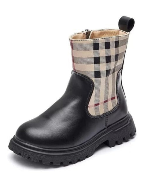 Autumn Winter Girls' Chelsea Boots with Side Zipper - S0004