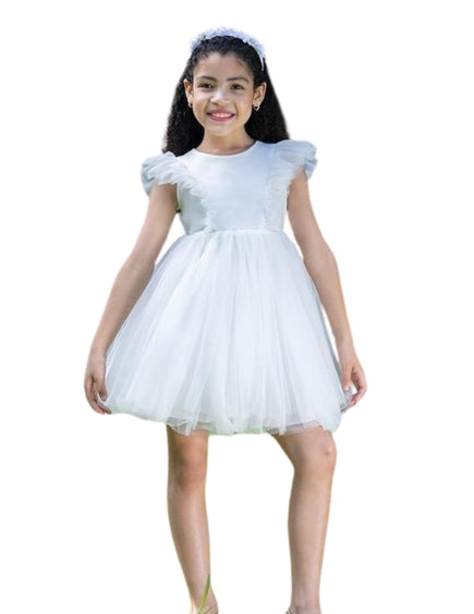Tulle Tutu Girl Dress with Princess Sleeves - G0131