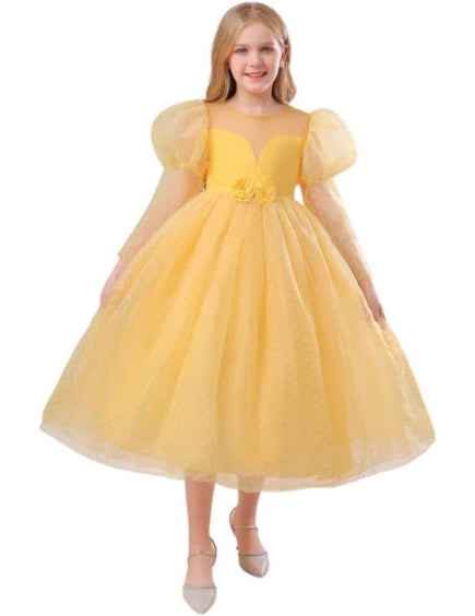 Fall Dresses - Princess Dress Long Sleeve Puffed Shoulders for Girls Moda by Athena Fall Dresses - Princess Dress Long Sleeve Puffed Shoulders for Girls Moda by Athena