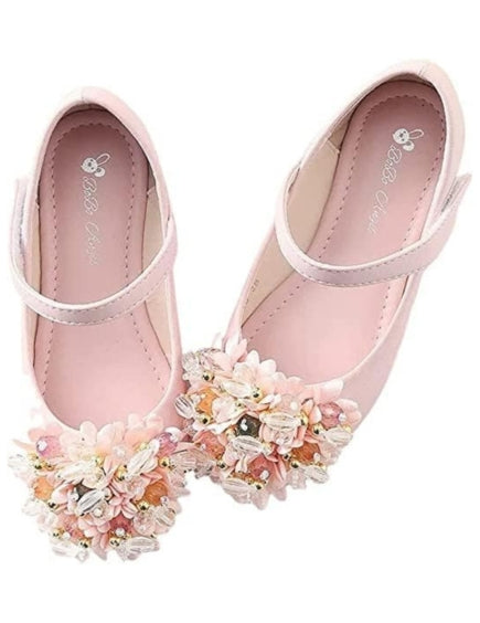 Girls Dress Shoes Mary Jane Flat with Rhinestone - S0034