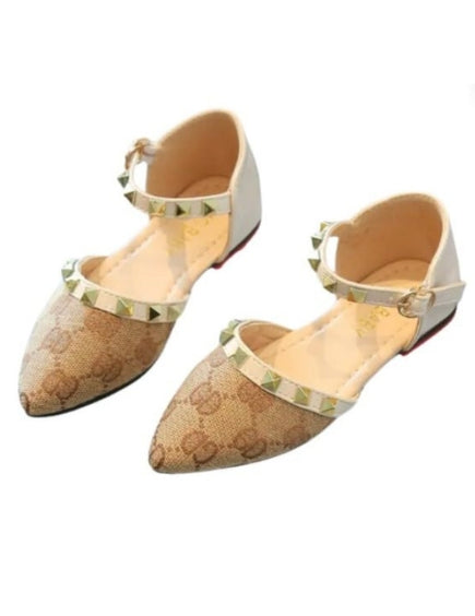 Girl's Princess Flats Ankle Strap Dress Shoes - S0027