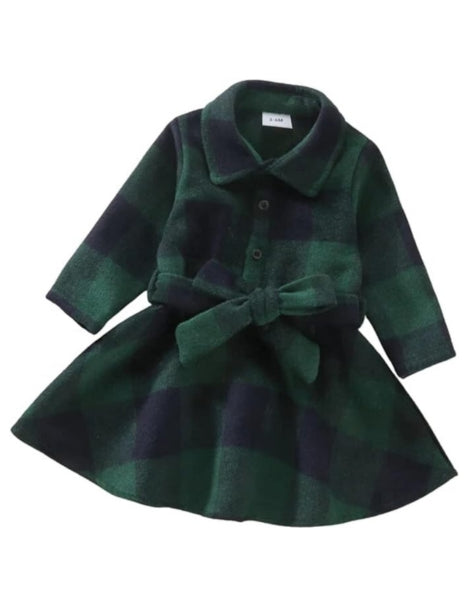 Winter Plaid Dress for Girls Special for Holidays G0137