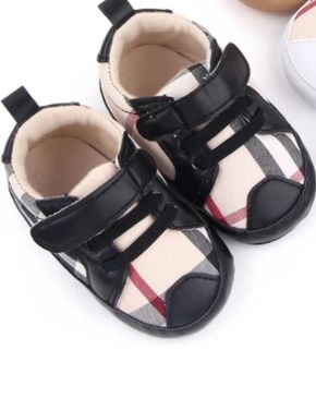 Baby Boys Pre Walker Shoes Anti-Slip Plaid Soft Sole Autumn Spring - S0006