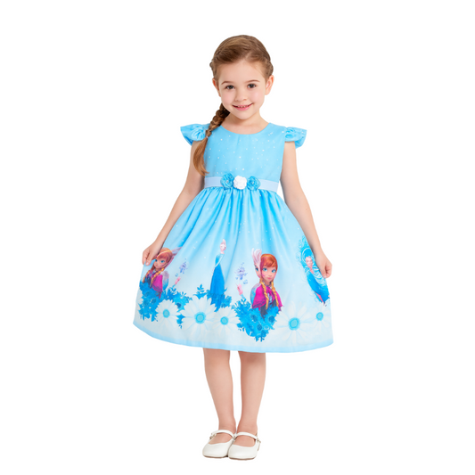 Girl's Elsa and Anna Themed Dress Knee-Lenght Halloween, Birthday - G0041