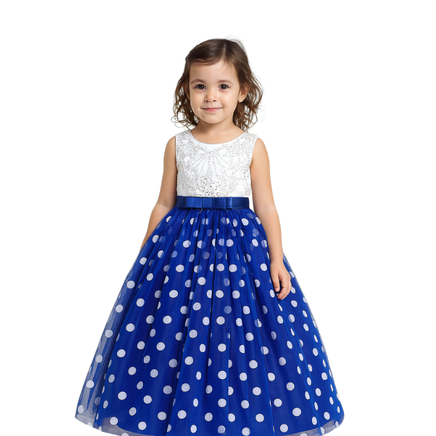 Long Tulle Dress with Polka dots and lace for Bridesmaids and Birthdays - G0090