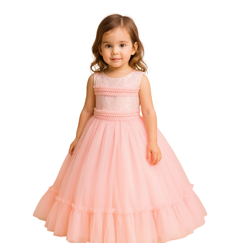 Girl Dresses Wedding Bridesmaid Chiffon Floral Maxi Princess Pageant - G0037