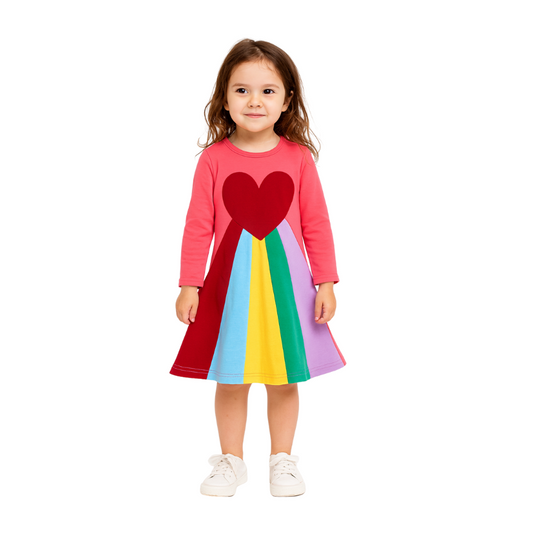 Rainbow Dress Pajamas for Little Girls - G0103