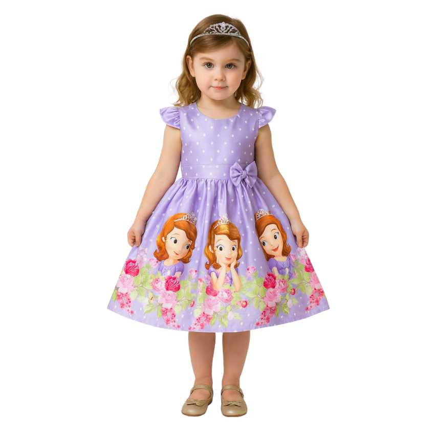 Girls' Princess Sofia Themed Purple Dress - G0070