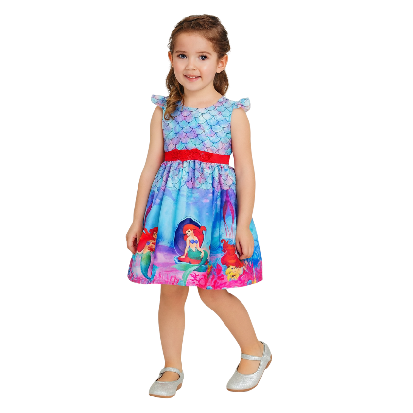 Girl's Mermaid Themed Dress Knee-Lenght Halloween, Birthday - G0044