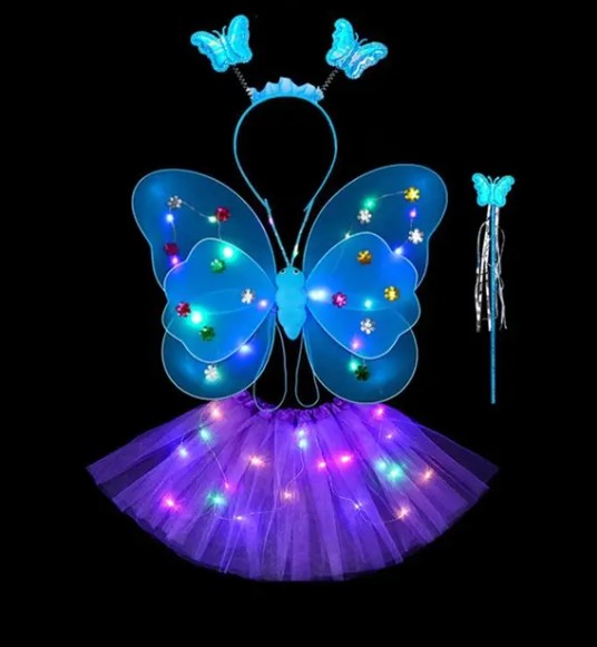 Enchanted Butterfly Wings & LED Princess Fairy Skirt Set