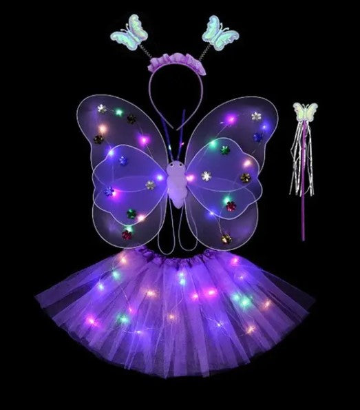 Enchanted Butterfly Wings & LED Princess Fairy Skirt Set