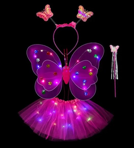 Enchanted Butterfly Wings & LED Princess Fairy Skirt Set
