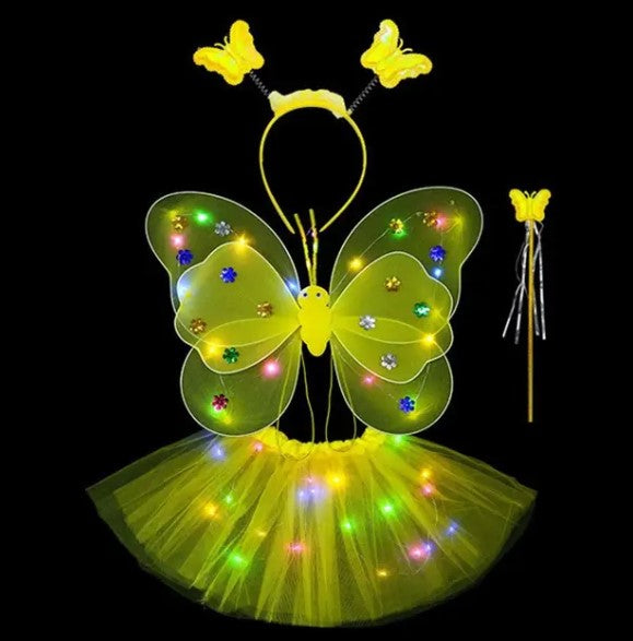 Enchanted Butterfly Wings & LED Princess Fairy Skirt Set
