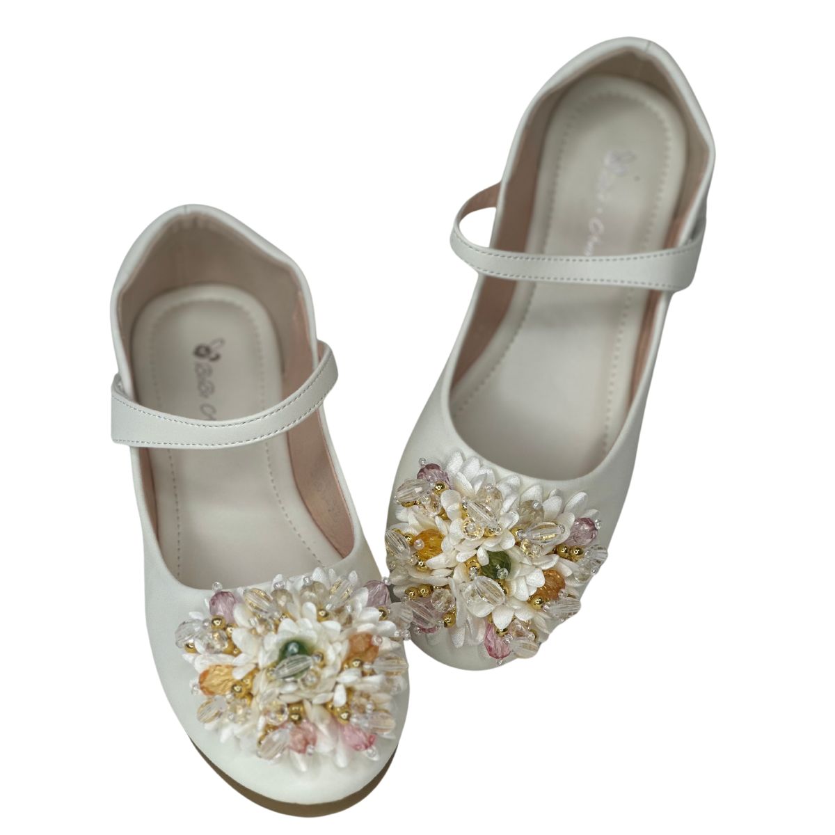 Girls Dress Shoes Mary Jane Flat with Rhinestone