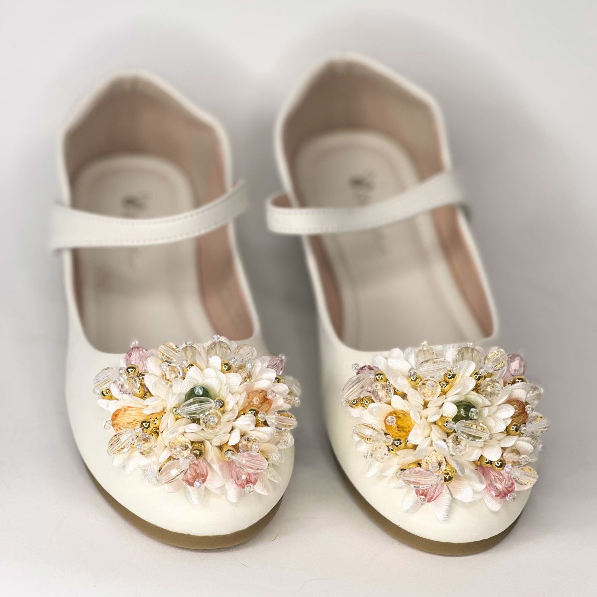 Girls Dress Shoes Mary Jane Flat with Rhinestone