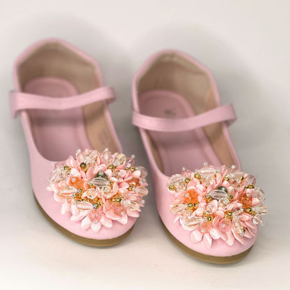 Girls Dress Shoes Mary Jane Flat with Rhinestone