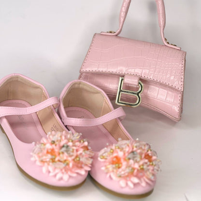 Girls Dress Shoes Mary Jane Flat with Rhinestone