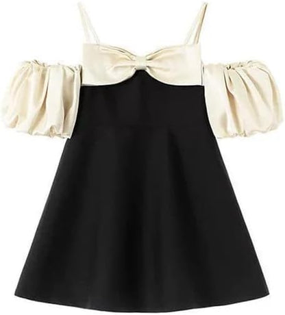 Sophisticated Summer Dress for Girls Off-The-Shoulder + Charming Bow